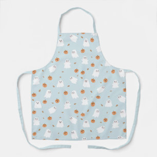 Schattigee Spook & Pompoen Blauw Halloween Patroon Schort