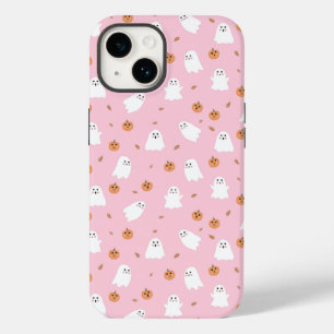 Schattigee Spook & Pompoen Roze Halloween Patroon Case-Mate iPhone 14 Hoesje