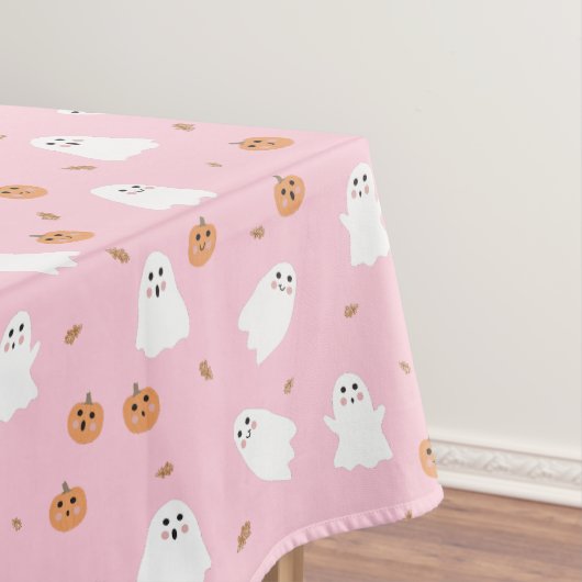 Schattigee Spook & Pompoen Roze Halloween Patroon Tafelkleed (Voorbeeld)