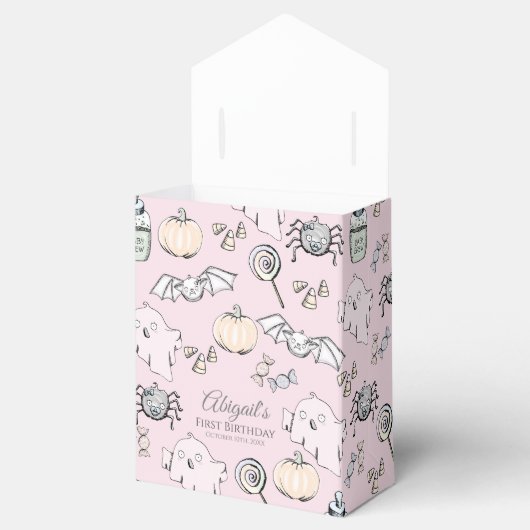 Schattigee spook, vleermuis & spin Halloween Bedankdoosjes (Geopend)