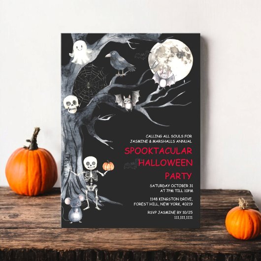 Schattigee spookachtige kostuum Halloween Party In Kaart