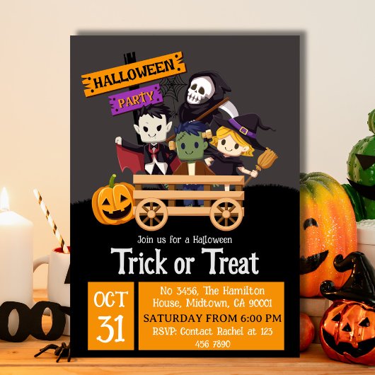 Schattigee spookachtige moderne leuke Trick or tre Kaart