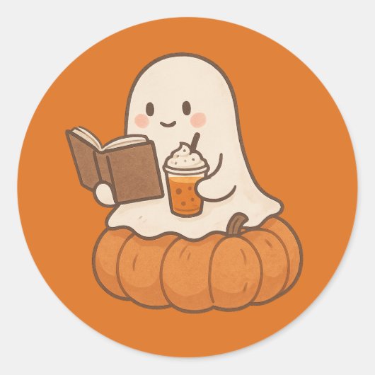 Schattigee spooklezer ronde sticker (Voorkant)