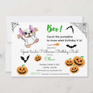 Schattigee spookpompoenen Halloween 5e Verjaardag Kaart