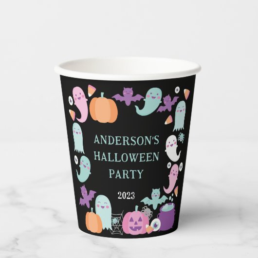 Schattigee Spooktacular halloween in pastelkleuren Papieren Bekers (Voorkant)