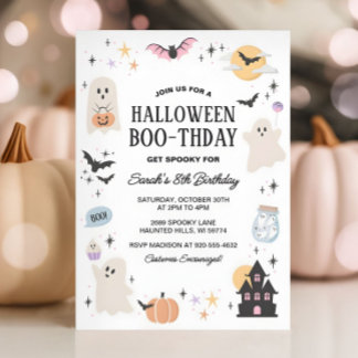 Schattigee Spooktacular Halloween Verjaardagspaste Kaart