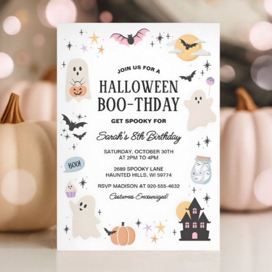 Schattigee Spooktacular Halloween Verjaardagspaste Kaart