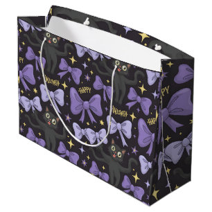 Schattigee Spooky Black Cat & Bow Naadloze Hallowe Groot Cadeauzakje