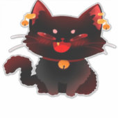 Schattigee Spooky Black Cat met Bells Classic T-sh Sticker (Voorkant)