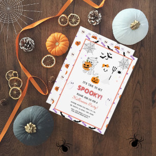 Schattigee Spooky Ghost Mummy Happy Halloween Part Kaart
