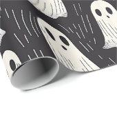 Schattigee Spooky  Ghosts Black & White Halloween Cadeaupapier (Rol Hoek)