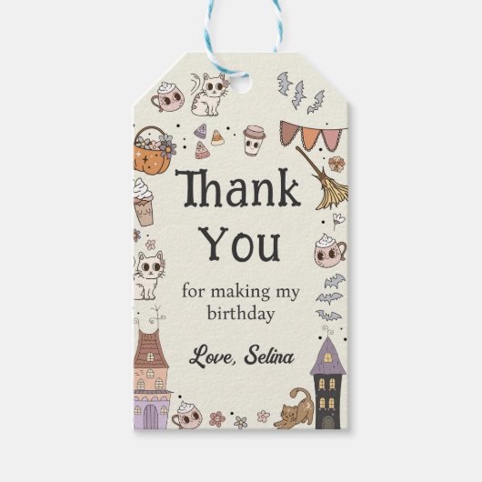 Schattigee Spooky Halloween Ghost Dank u Cadeau La Cadeaulabel (Voorkant)