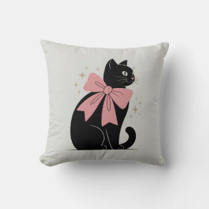 Schattigee Spooky Halloween Zwarte Kat met Bow Kussen