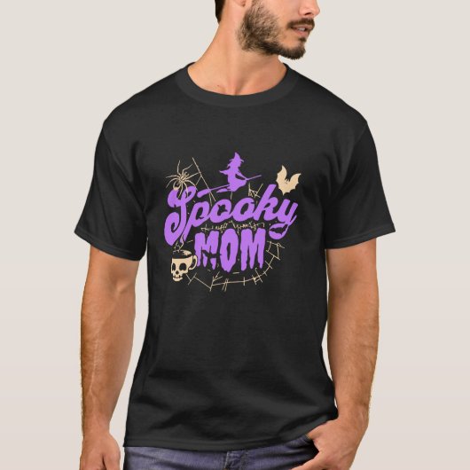 Schattigee Spooky Mom Halloween Design Terug naar T-shirt (Voorkant)