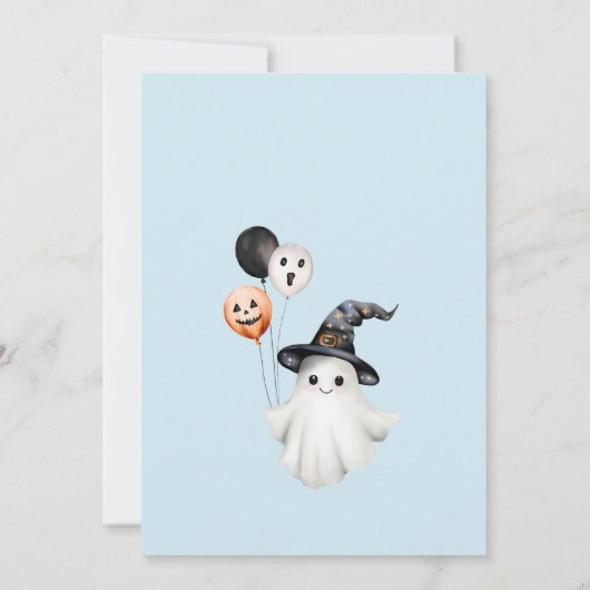 Schattigee Spooky One Blue Halloween Boy 1st Birth Kaart (Achterkant)