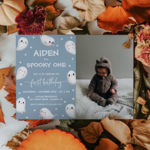 Schattigee Spooky One Halloween Boy 1st Birthday F Kaart