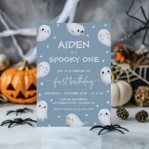 Schattigee Spooky One Halloween Boy 1st Birthday Kaart