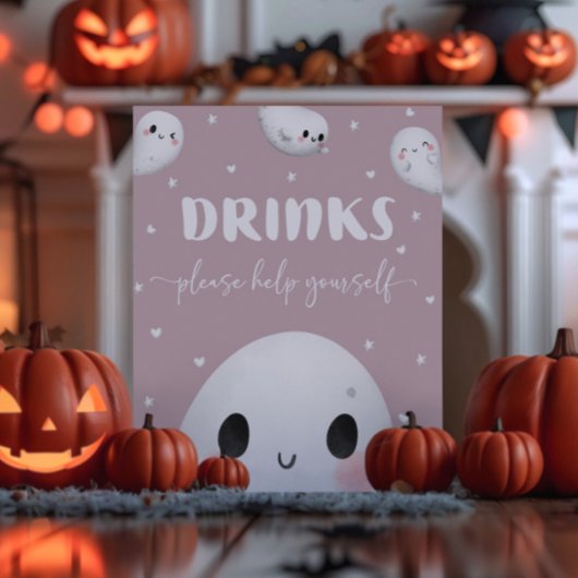 Schattigee Spooky One Halloween Drinken Sign Poster