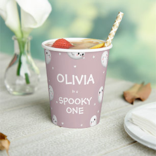Schattigee Spooky One Halloween Girl 1e Verjaardag Papieren Bekers