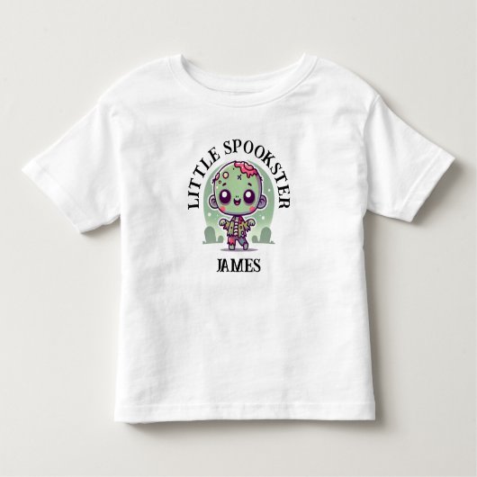 Schattigee, Spooky Zombie, Aangepaste naam, Hallow Kinder Shirts (Voorkant)