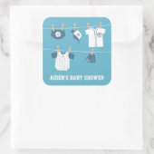 Schattigee Sportkleding Baseball Baby shower Stick Vierkante Sticker (Tas)