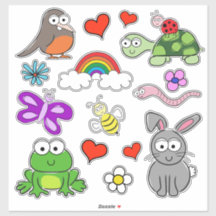 Schattigee Spring Animals Sticker Set