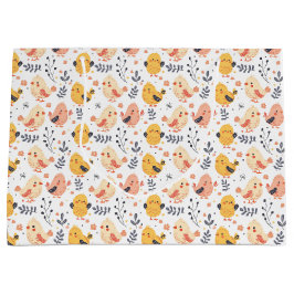 Schattigee Spring Chicks en Bloemenpatroon Groot Cadeauzakje