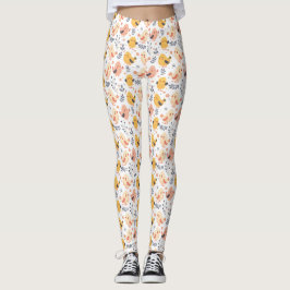 Schattigee Spring Chicks en Bloemenpatroon Leggings