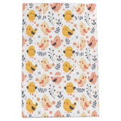 Schattigee Spring Chicks en Bloemenpatroon Medium Cadeauzakje (Voorkant)