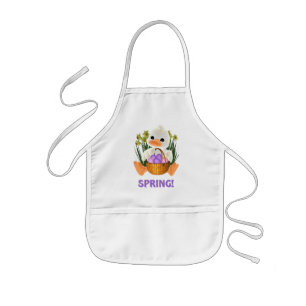 Schattigee Spring Ducky met Egg Basket Kinder Schort