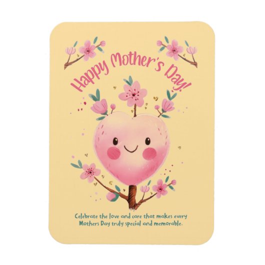 Schattigee Spring Heart Tree Moederdag Magneet (Verticaal)