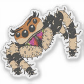 Schattigee springende spin Sticker (Voorkant)