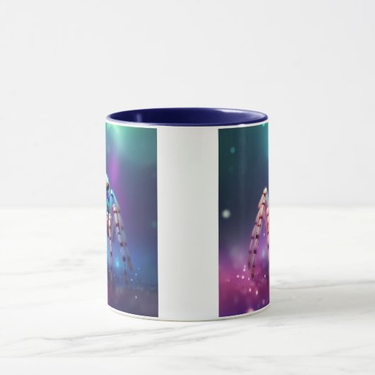 Schattigee springspin levendige kleuren mok (Midden)