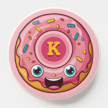 Schattigee Sprinkle Roze Glaze Donut met Monogram