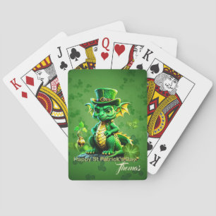 Schattigee St. Patrick’s Day draak Pokerkaarten