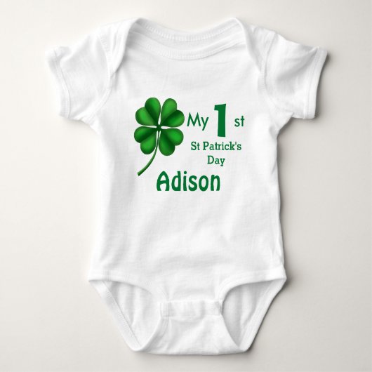 Schattigee St Patrick's Day Baby Boy of Girl Shamr Romper (Voorkant)