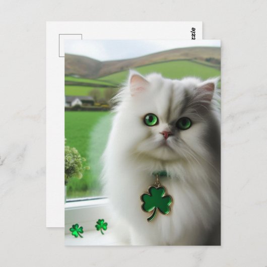 Schattigee St. Patricks Day Cat Briefkaart (Voorkant / Achterkant)