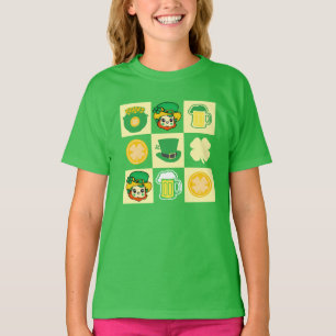 Schattigee St. Patrick's Day Checkerboard Kinder T T-shirt