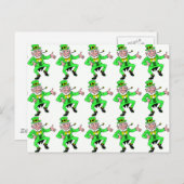 Schattigee St. Patrick's Day Dancing Leprechaun Briefkaart (Voorkant / Achterkant)