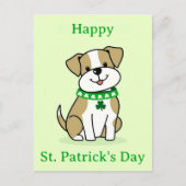 Schattigee St Patricks Day Dog Green Clover Shamro Briefkaart (Voorkant)