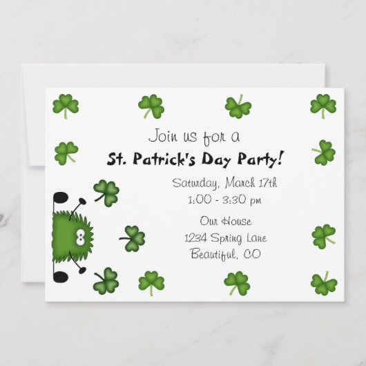 Schattigee St Patrick's Day-feestuitnodiging Kaart (Voorkant)