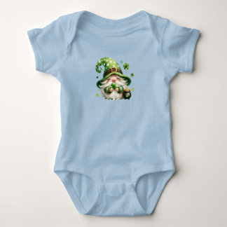 Schattigee St. Patrick's Day Gnome met Shamrocks Romper