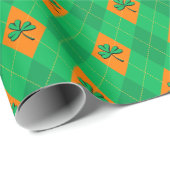 Schattigee St. Patrick's Day Green Argyle Kinder Cadeaupapier (Rol Hoek)