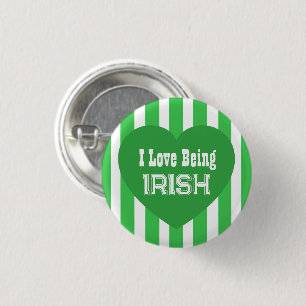 Schattigee St. Patrick's Day Green I Love Being Ir Ronde Button 3,2 Cm