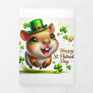 Schattigee St Patrick's Day kaart met Capybara