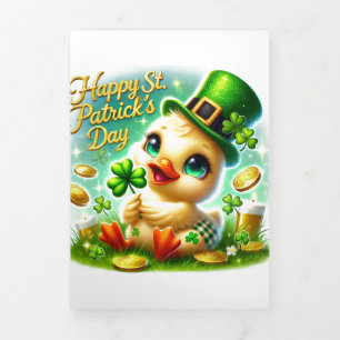 Schattigee St Patrick's Day kaart met eend