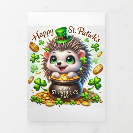 Schattigee St Patrick's Day-kaart met feestelijke Drieluik Wenskaart (Cover)
