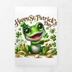 Schattigee St Patrick's Day kaart met kikker