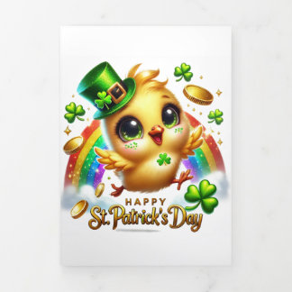 Schattigee St Patrick's Day kaart met kip