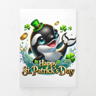 Schattigee St Patrick's Day kaart met Orca